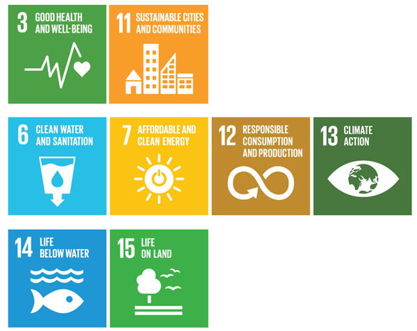 Figure 2: SDGs with sub-goals relating to air pollution