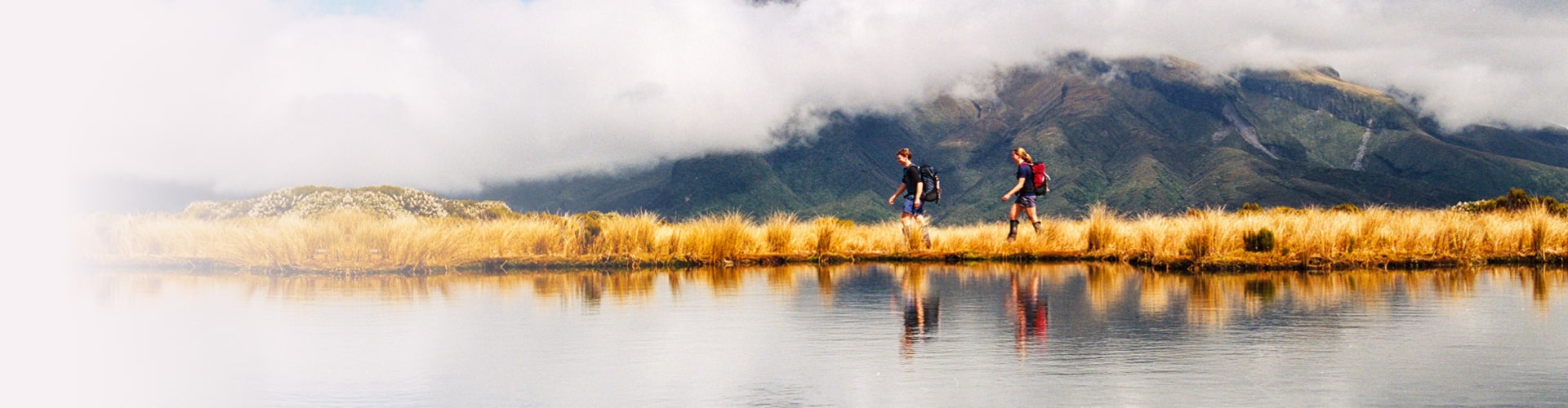 People hiking in mountains