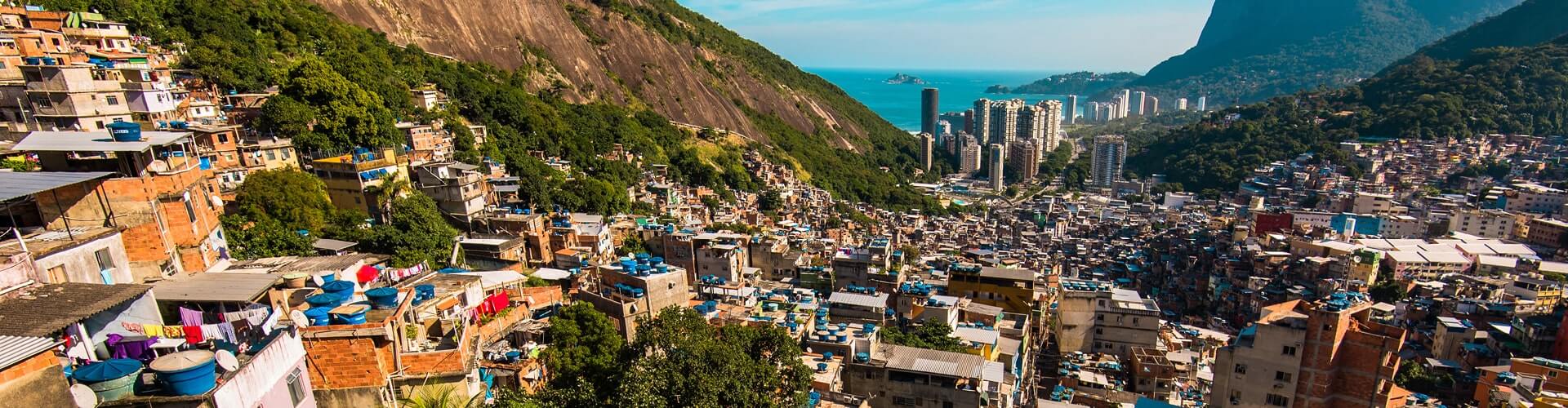 Favela among the mountains in Rio de Janeiro